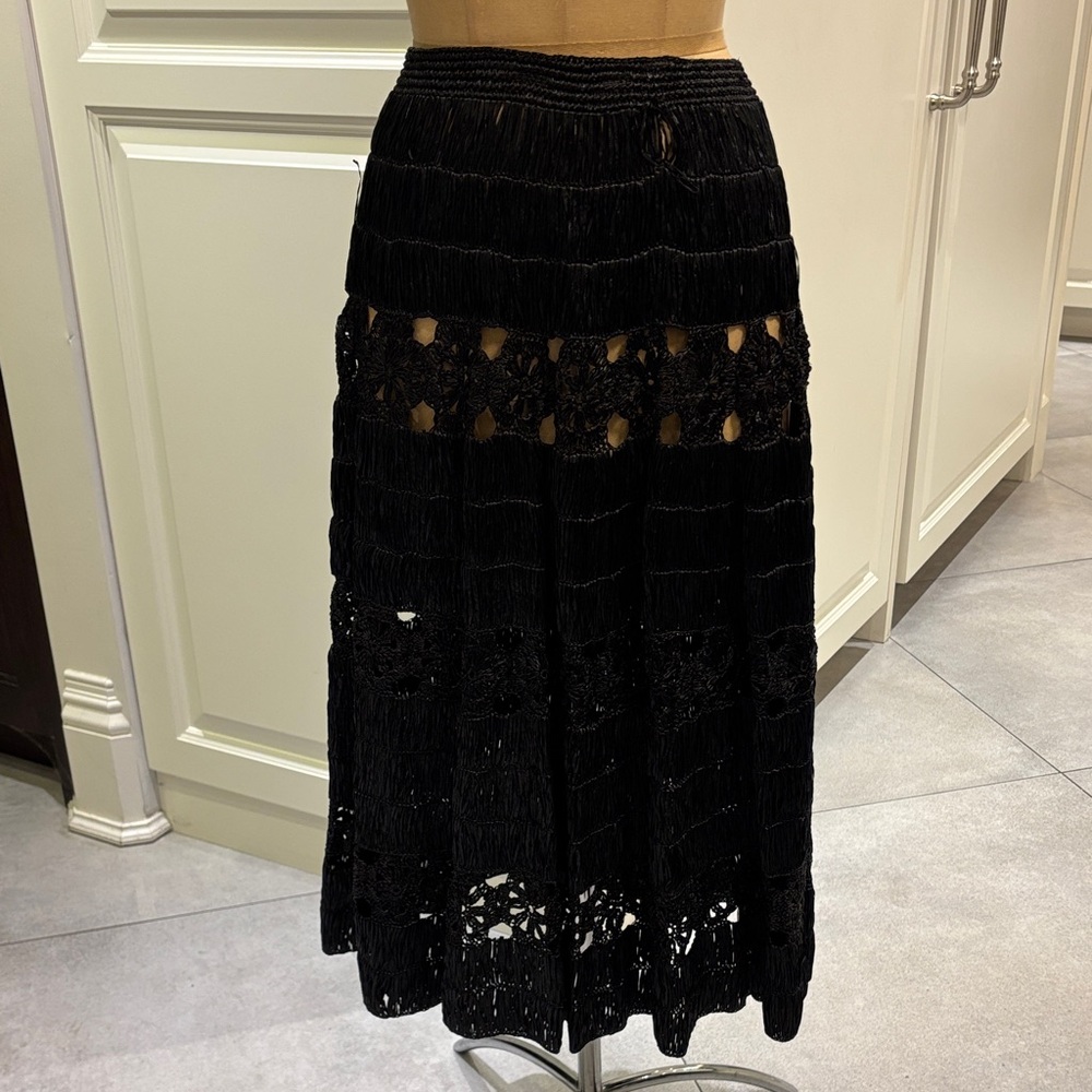 Black Straw Skirt